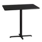 Flash Furniture XU-BLKTB-3042-T2230B-GG 30" x 42" Rectangular Laminate Table Top & 23.5" x 29.5" Bar Height Table Base (Black) - Main view