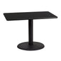 Flash Furniture XU-BLKTB-3042-TR24-GG 30" x 42" Rectangular Black Laminate Table Top with 24" Round Table Height Base - Main view