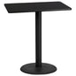 Flash Furniture XU-BLKTB-3042-TR24B-GG 30" x 42" Rectangular Black Laminate Table Top & 24" RD Bar Height Table Base - Main view