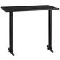 Flash Furniture XU-BLKTB-3048-T0522B-GG 30" x 48" Rectangular Black Laminate Table Top & 5" x 22" Bar Height Table Bases - Main view