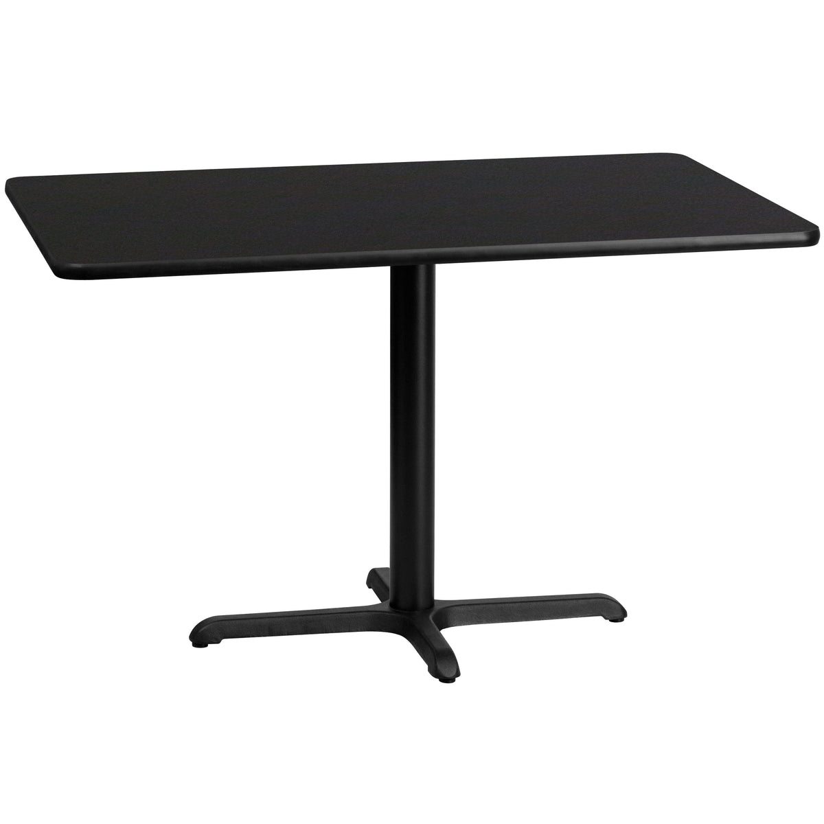 Flash Furniture XU-BLKTB-3048-T2230-GG 30" x 48" Rectangular Laminate Table Top with 23.5" x 29.5" Table Height Base (Black) - Main view