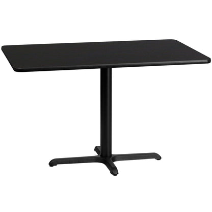 Flash Furniture XU-BLKTB-3048-T2230-GG 30" x 48" Rectangular Laminate Table Top with 23.5" x 29.5" Table Height Base (Black) - Main view