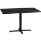Flash Furniture XU-BLKTB-3048-T2230-GG 30" x 48" Rectangular Laminate Table Top with 23.5" x 29.5" Table Height Base (Black) - Main view