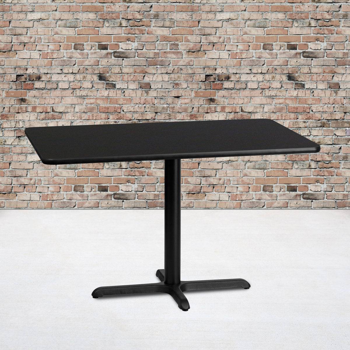 Flash Furniture XU-BLKTB-3048-T2230-GG 30" x 48" Rectangular Laminate Table Top with 23.5" x 29.5" Table Height Base (Black) - View 2