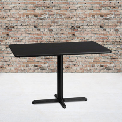 Flash Furniture XU-BLKTB-3048-T2230-GG 30" x 48" Rectangular Laminate Table Top with 23.5" x 29.5" Table Height Base (Black) - View 2