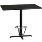 Flash Furniture XU-BLKTB-3048-T2230B-3CFR-GG 30" x 48" Rectangular Laminate Table Top & 23.5" x 29.5"Bar Height Table Base (Black) - Main view