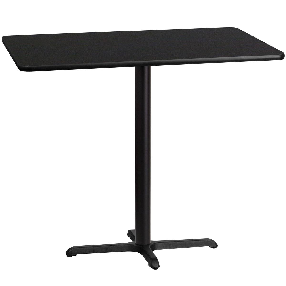 Flash Furniture XU-BLKTB-3048-T2230B-GG 30" x 48" Rectangular Laminate Table Top & 23.5" x 29.5" Bar Height Table Base (Black) - Main view