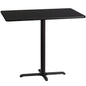 Flash Furniture XU-BLKTB-3048-T2230B-GG 30" x 48" Rectangular Laminate Table Top & 23.5" x 29.5" Bar Height Table Base (Black) - Main view