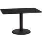 Flash Furniture XU-BLKTB-3048-TR24-GG 30" x 48" Rectangular Black Laminate Table Top with 24" Round Table Height Base - Main view