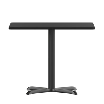 Flash Furniture XU-BLKTB-3636-T3030-GG 36" Square Black Laminate Table Top with 30" x 30" Table Height Base - View 4