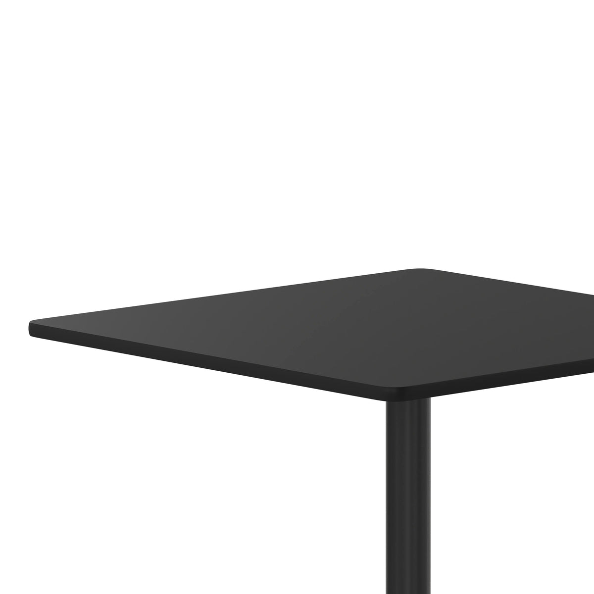 Flash Furniture XU-BLKTB-3636-T3030-GG 36" Square Black Laminate Table Top with 30" x 30" Table Height Base - View 5