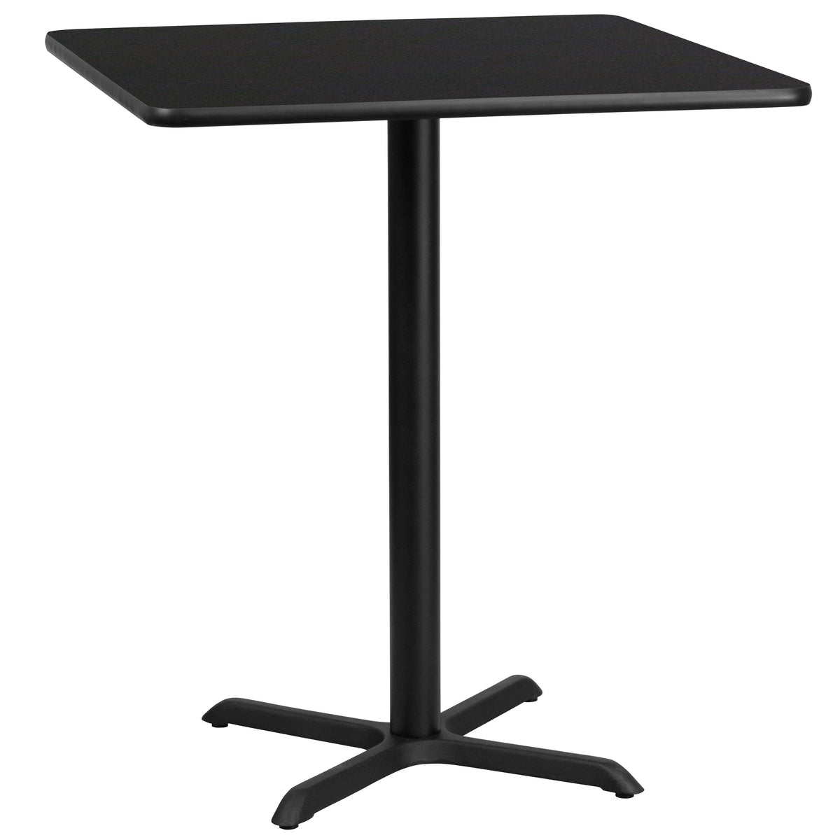 Flash Furniture XU-BLKTB-3636-T3030B-GG 36" Square Black Laminate Table Top with 30" x 30" Bar Height Table Base - Main view