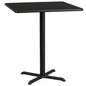 Flash Furniture XU-BLKTB-3636-T3030B-GG 36" Square Black Laminate Table Top with 30" x 30" Bar Height Table Base - Main view