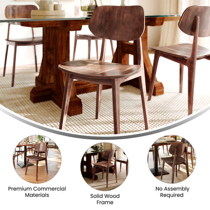 Flash Furniture XU-CH10367-3-ANTCPR-GG Commercial Solid Wood Dining Chair with Curved Backrest in Antique Copper - View 3
