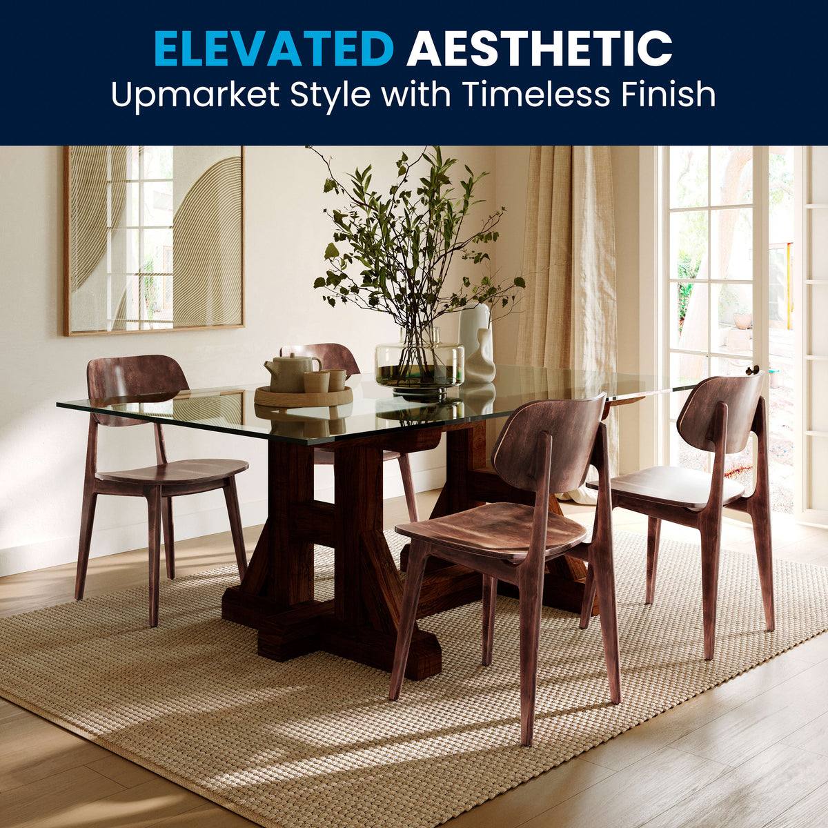 Flash Furniture XU-CH10367-3-ANTCPR-GG Commercial Solid Wood Dining Chair with Curved Backrest in Antique Copper - View 7