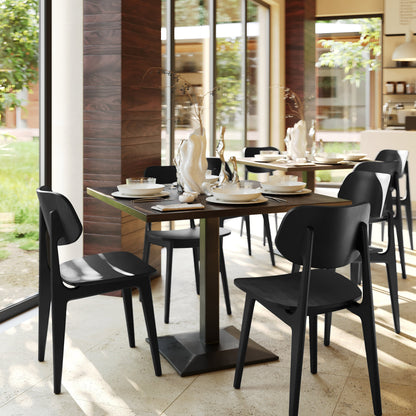 Flash Furniture XU-CH10367-3-BLK-GG Commercial Solid Wood Dining Chair with Curved Backrest in Black - View 2