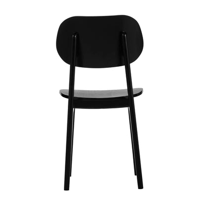 Flash Furniture XU-CH10367-3-BLK-GG Commercial Solid Wood Dining Chair with Curved Backrest in Black - View 9
