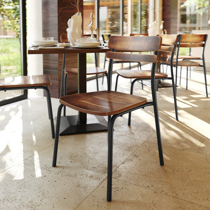 Flash Furniture XU-CH10443-ANTCPR-GG Commercial Solid Wood Dining Chair with Black Frame and Antique Copper Finish - View 2
