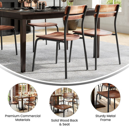 Flash Furniture XU-CH10443-ANTCPR-GG Commercial Solid Wood Dining Chair with Black Frame and Antique Copper Finish - View 3