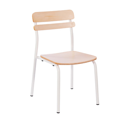 Flash Furniture XU-CH10443-ANTWHT-GG Commercial Solid Wood Dining Chair with White Frame and Antique White Finish - Main view