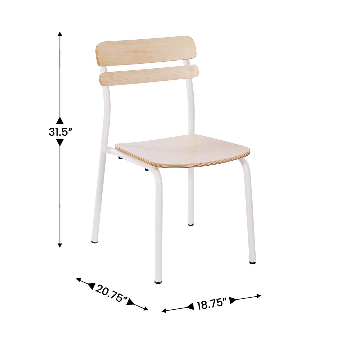 Flash Furniture XU-CH10443-ANTWHT-GG Commercial Solid Wood Dining Chair with White Frame and Antique White Finish - View 4