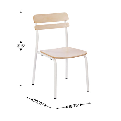 Flash Furniture XU-CH10443-ANTWHT-GG Commercial Solid Wood Dining Chair with White Frame and Antique White Finish - View 4