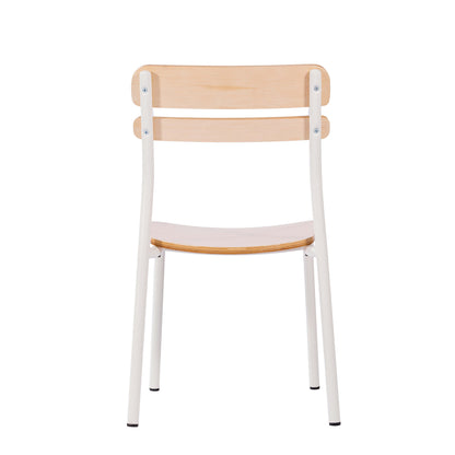 Flash Furniture XU-CH10443-ANTWHT-GG Commercial Solid Wood Dining Chair with White Frame and Antique White Finish - View 7