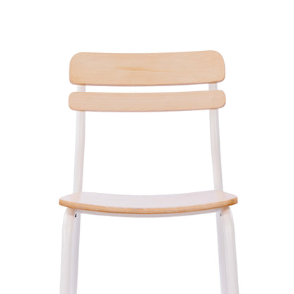 Flash Furniture XU-CH10443-ANTWHT-GG Commercial Solid Wood Dining Chair with White Frame and Antique White Finish - View 8