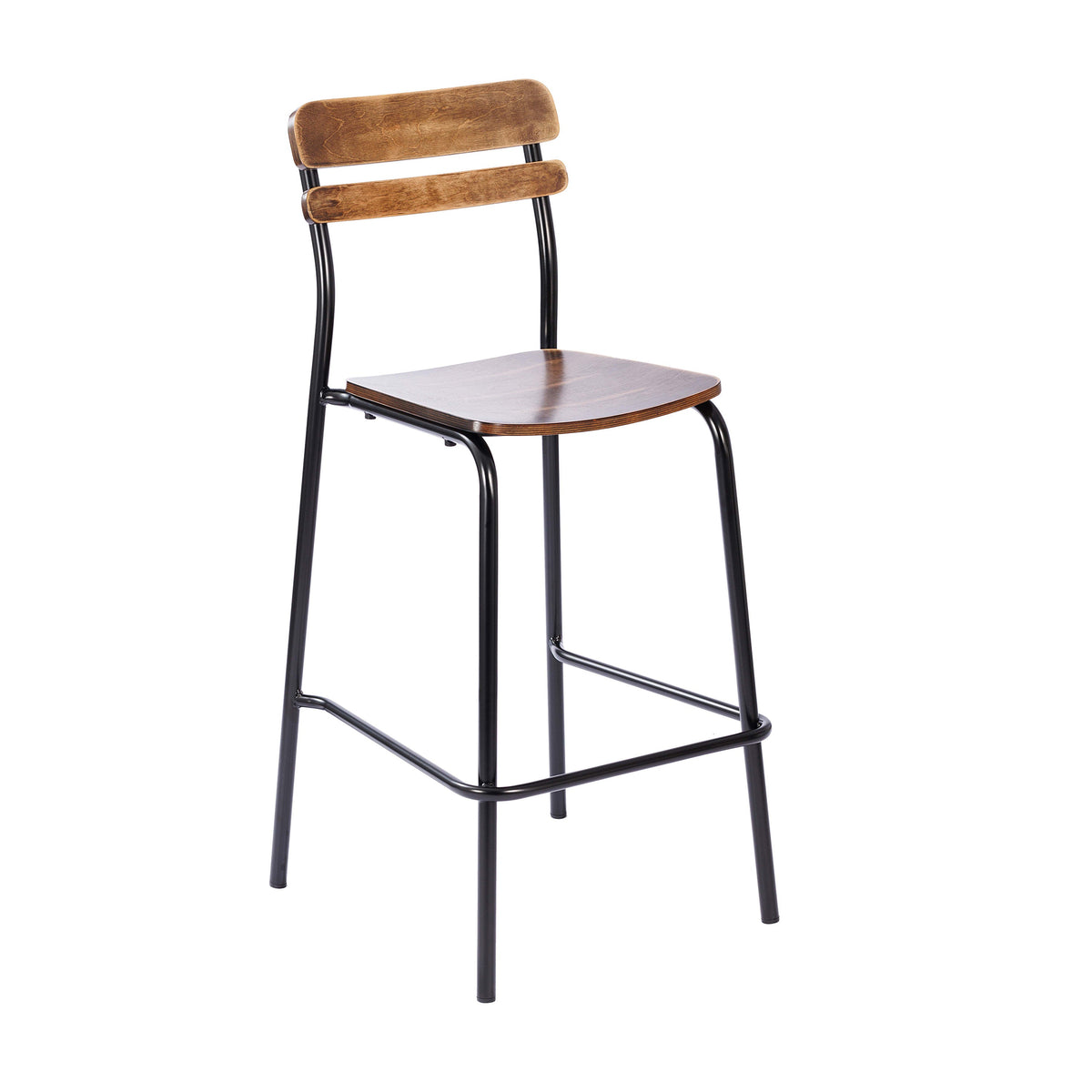 Flash Furniture XU-CH10443B-ANTCPR-GG Commercial Solid Wood Bar Stool with Black Frame and Antique Copper Finish - Main view