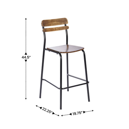 Flash Furniture XU-CH10443B-ANTCPR-GG Commercial Solid Wood Bar Stool with Black Frame and Antique Copper Finish - View 4
