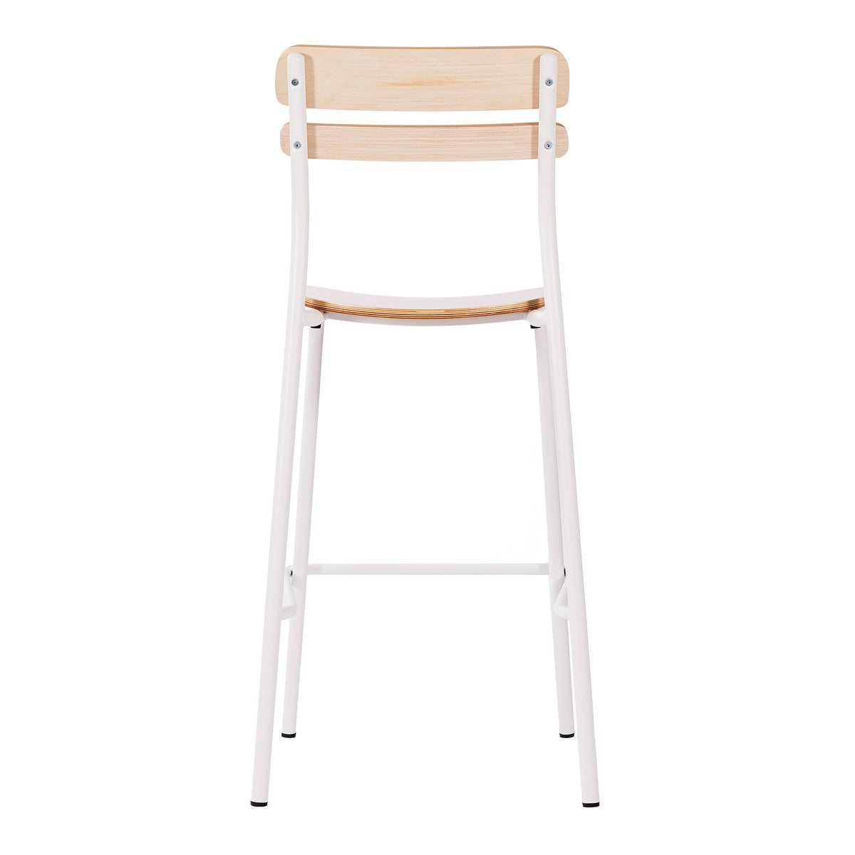 Flash Furniture XU-CH10443B-ANTWHT-GG Commercial Solid Wood Bar Stool with White Frame and Antique White Finish - View 6