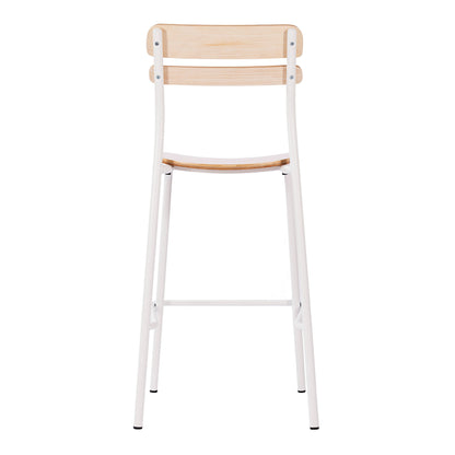 Flash Furniture XU-CH10443B-ANTWHT-GG Commercial Solid Wood Bar Stool with White Frame and Antique White Finish - View 6
