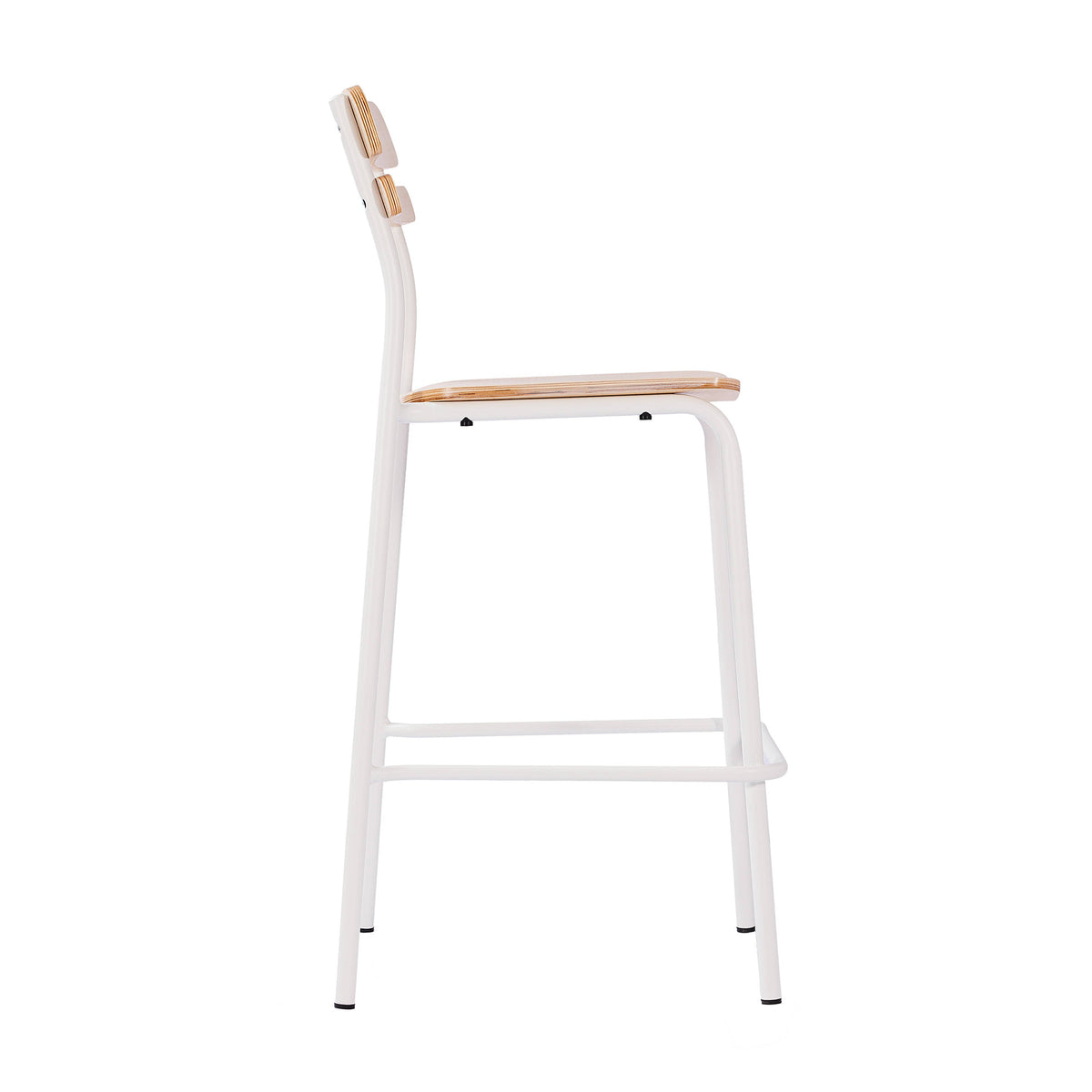 Flash Furniture XU-CH10443B-ANTWHT-GG Commercial Solid Wood Bar Stool with White Frame and Antique White Finish - View 8