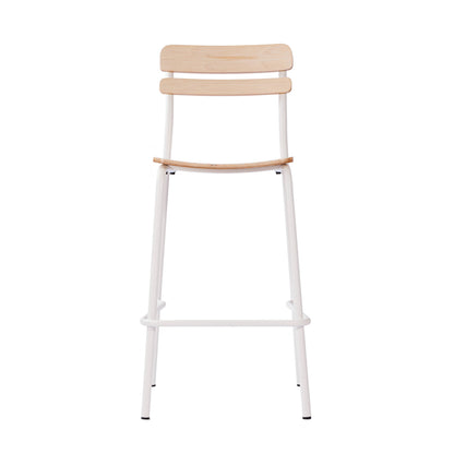 Flash Furniture XU-CH10443B-ANTWHT-GG Commercial Solid Wood Bar Stool with White Frame and Antique White Finish - View 9