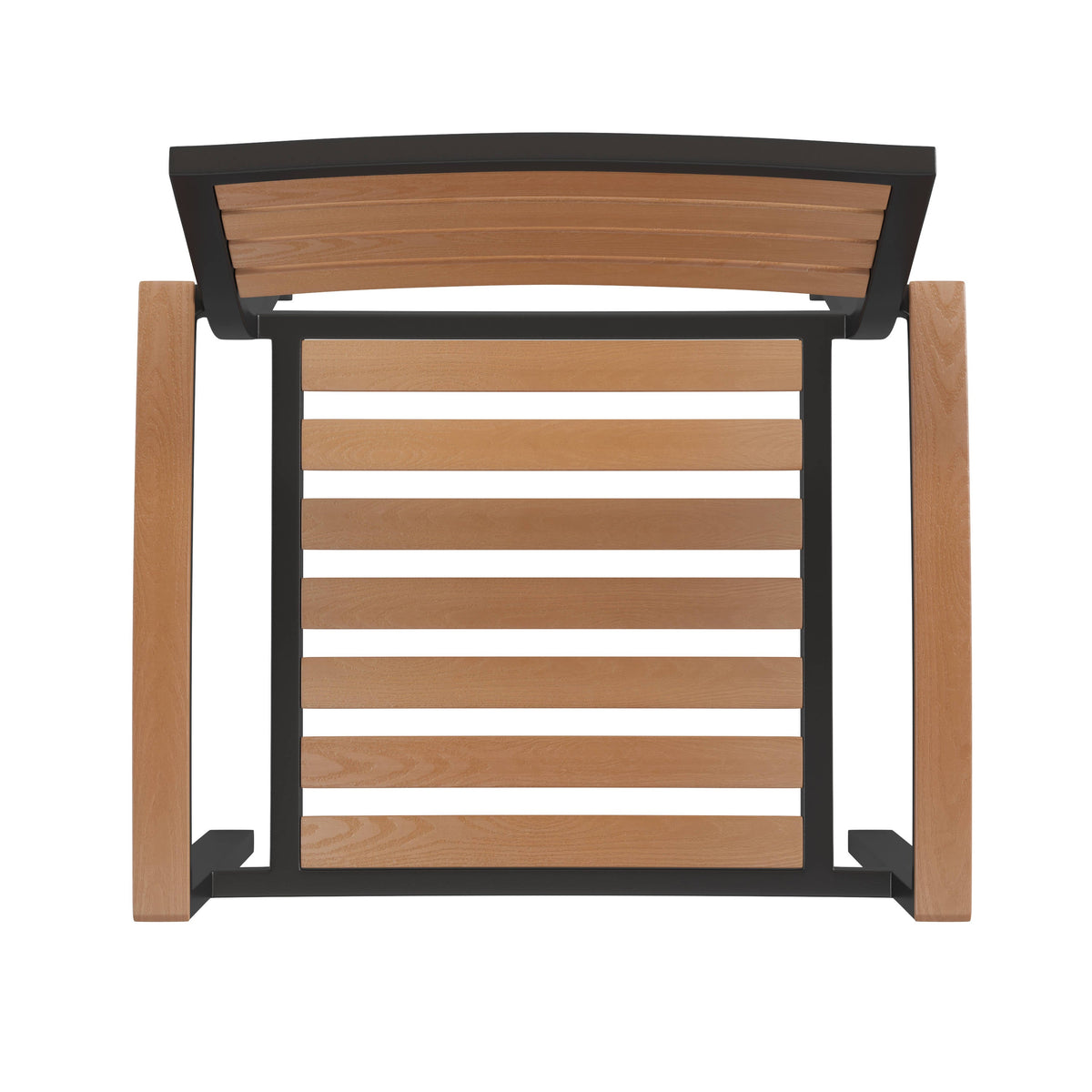Flash Furniture XU-DG-104560064-GG 4 Faux Teak Accented Club Chairs and 30" Square Faux Teak Patio Table Set - View 10