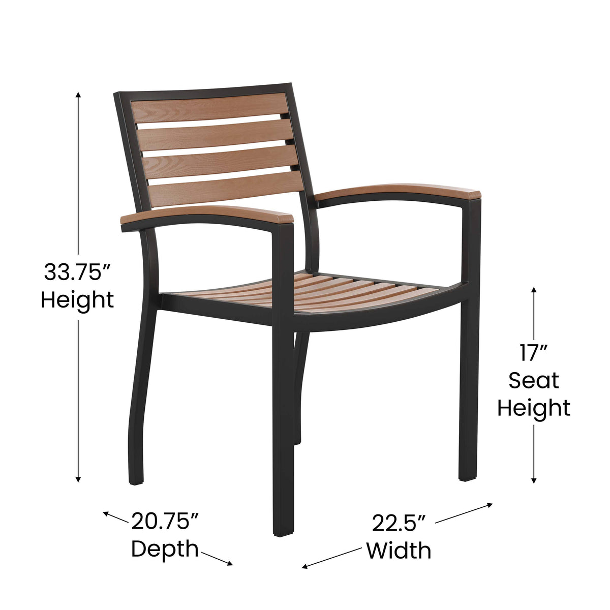 Flash Furniture XU-DG-304860064-UB19BTN-GG 30" x 48" Faux Teak Patio Table, 4 Chairs and Tan 9FT Patio Umbrella with Base - View 8
