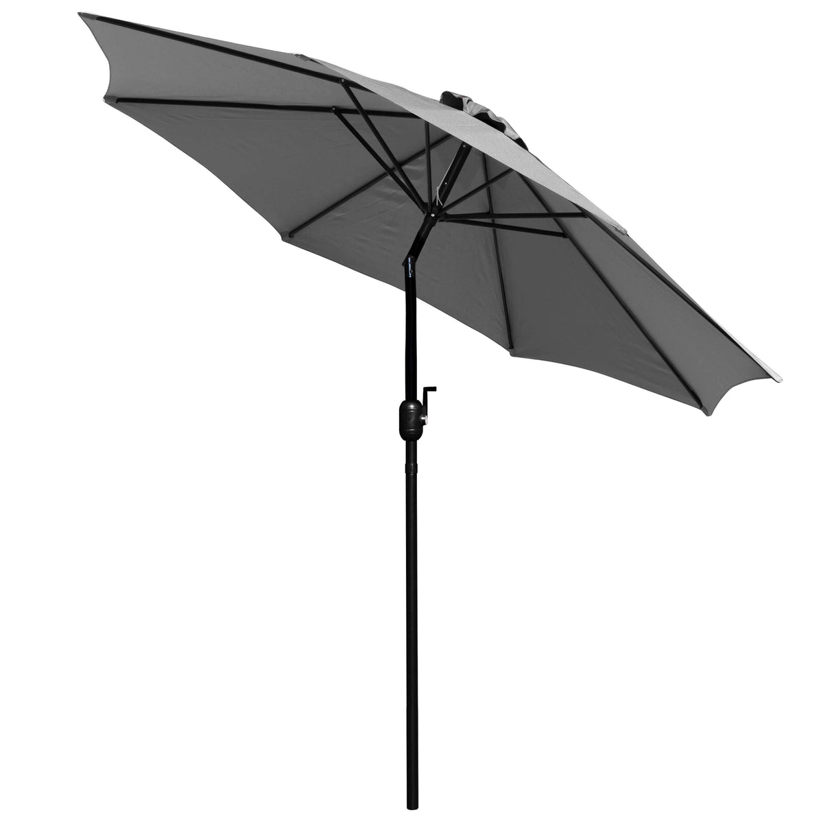 Flash Furniture XU-DG-304860364-UB19BGY-GG Faux Teak 30" x 48" Patio Table, 4 Chairs & Gray 9FT Patio Umbrella with Base - View 11
