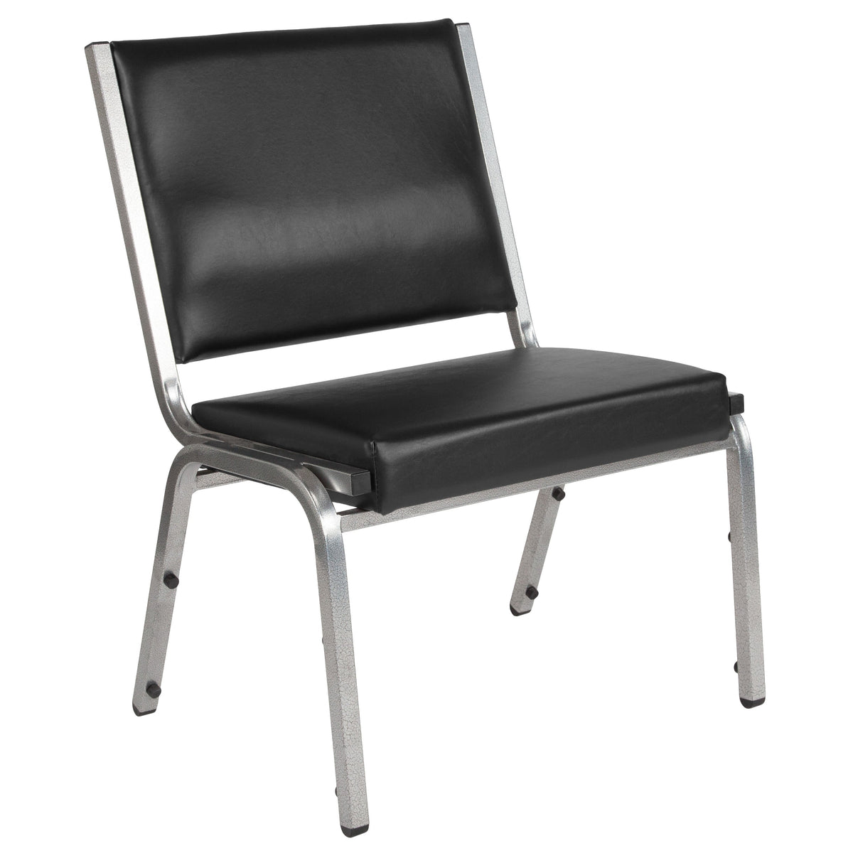 Flash Furniture XU-DG-60442-660-1-BV-GG 950 lb. Rated Black Antimicrobial Vinyl Bariatric Medical Reception Chair - Main view