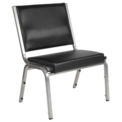 Flash Furniture XU-DG-60442-660-1-BV-GG 950 lb. Rated Black Antimicrobial Vinyl Bariatric Medical Reception Chair - Main view
