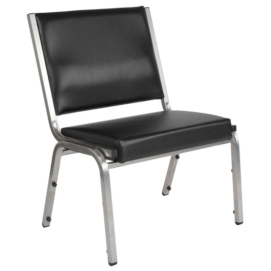 Flash Furniture XU-DG-60442-660-1-BV-GG 950 lb. Rated Black Antimicrobial Vinyl Bariatric Medical Reception Chair - Main view