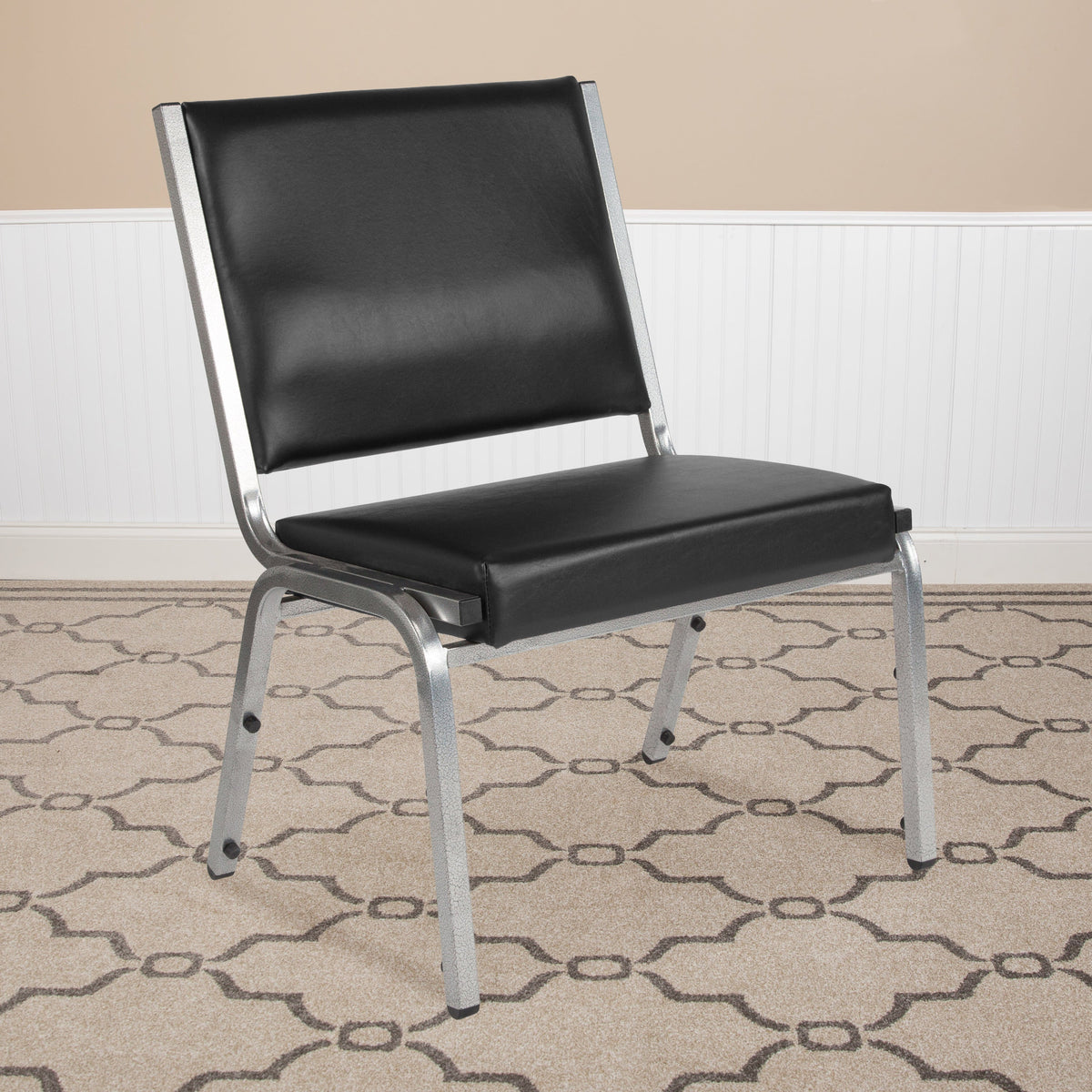 Flash Furniture XU-DG-60442-660-1-BV-GG 950 lb. Rated Black Antimicrobial Vinyl Bariatric Medical Reception Chair - View 2