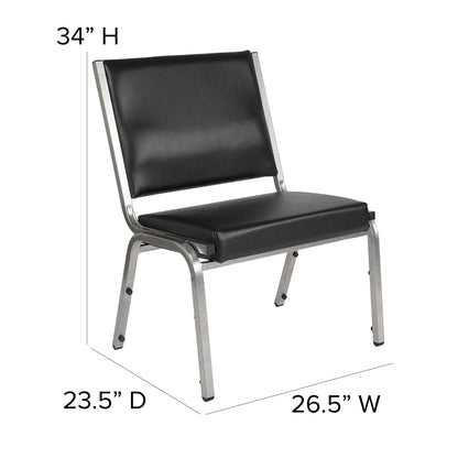 Flash Furniture XU-DG-60442-660-1-BV-GG 950 lb. Rated Black Antimicrobial Vinyl Bariatric Medical Reception Chair - View 4