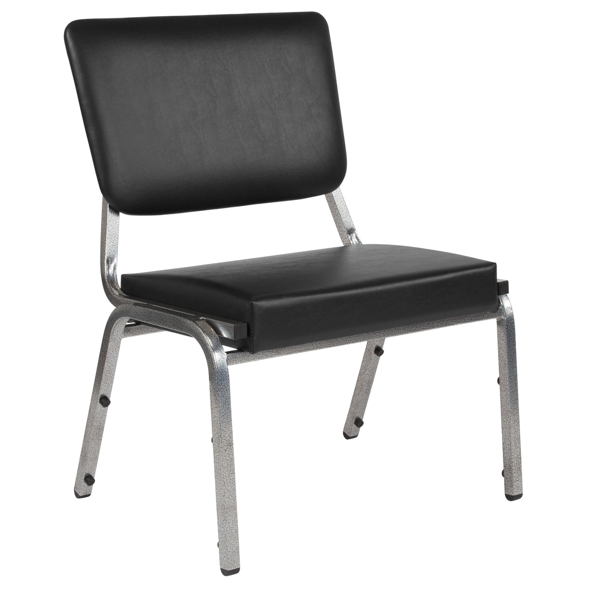 Flash Furniture XU-DG-60442-660-2-BV-GG 1000 lb. Rated Black Antimicrobial Vinyl Bariatric Medical Reception Chair - Main view