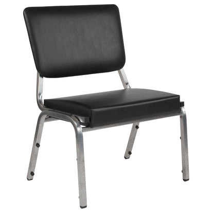 Flash Furniture XU-DG-60442-660-2-BV-GG 1000 lb. Rated Black Antimicrobial Vinyl Bariatric Medical Reception Chair - Main view