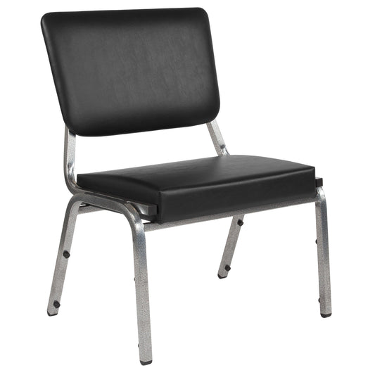 Flash Furniture XU-DG-60442-660-2-BV-GG 1000 lb. Rated Black Antimicrobial Vinyl Bariatric Medical Reception Chair - Main view