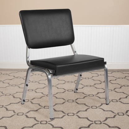 Flash Furniture XU-DG-60442-660-2-BV-GG 1000 lb. Rated Black Antimicrobial Vinyl Bariatric Medical Reception Chair - View 2