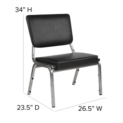 Flash Furniture XU-DG-60442-660-2-BV-GG 1000 lb. Rated Black Antimicrobial Vinyl Bariatric Medical Reception Chair - View 4