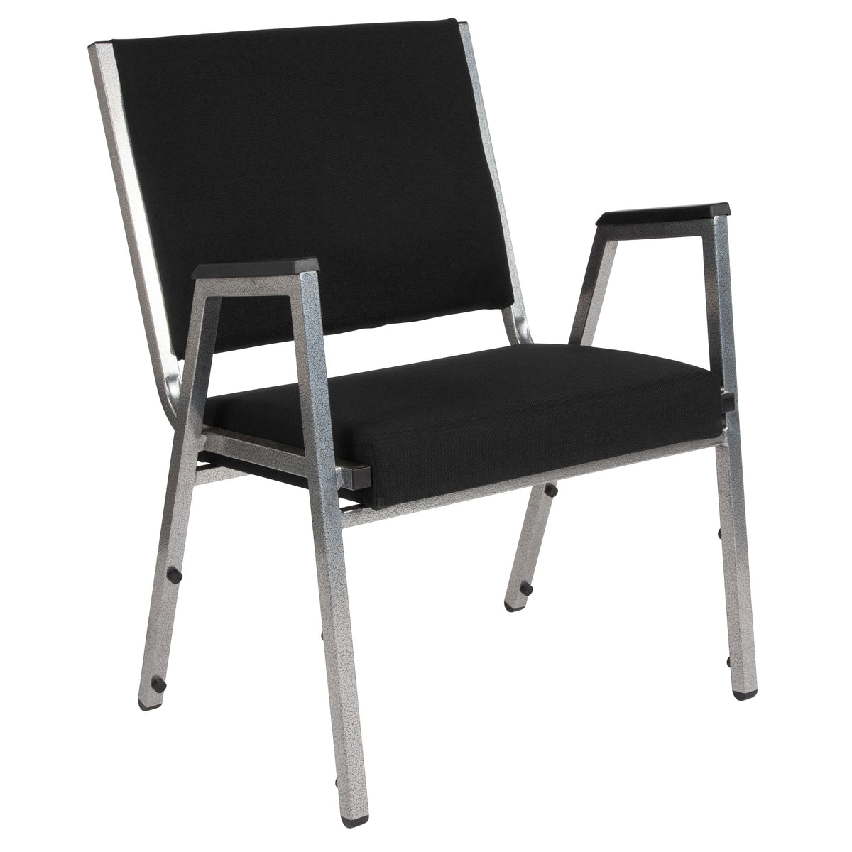 Flash Furniture XU-DG-60443-670-1-BK-GG 1000 lb. Rated Black Antimicrobial Fabric Bariatric Medical Reception Arm Chair - Main view