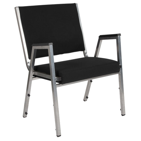 Flash Furniture XU-DG-60443-670-1-BK-GG 1000 lb. Rated Black Antimicrobial Fabric Bariatric Medical Reception Arm Chair - Main view