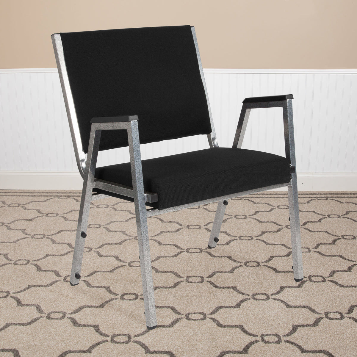 Flash Furniture XU-DG-60443-670-1-BK-GG 1000 lb. Rated Black Antimicrobial Fabric Bariatric Medical Reception Arm Chair - View 2